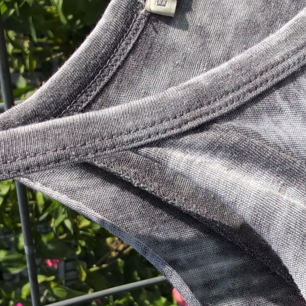 EXPRESS Heather Gray Cold Shoulder Tank Top - Picture 6 of 10